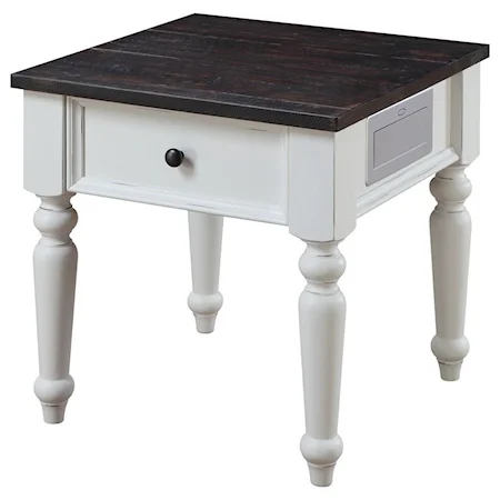 End Table with USB Ports and Outlets